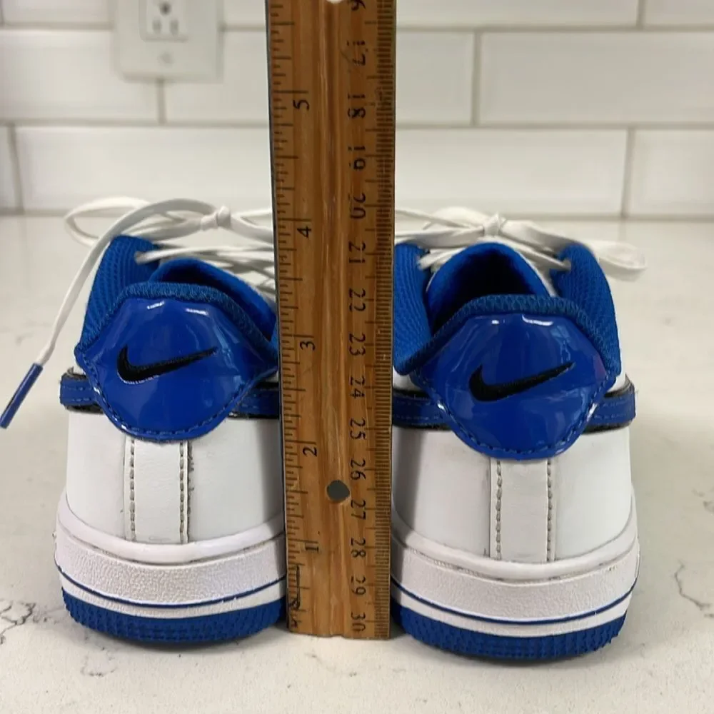 Little Kid's Nike Force 1 LV8 White/White-Black-Game Royal (DO3807 100) Size 11C